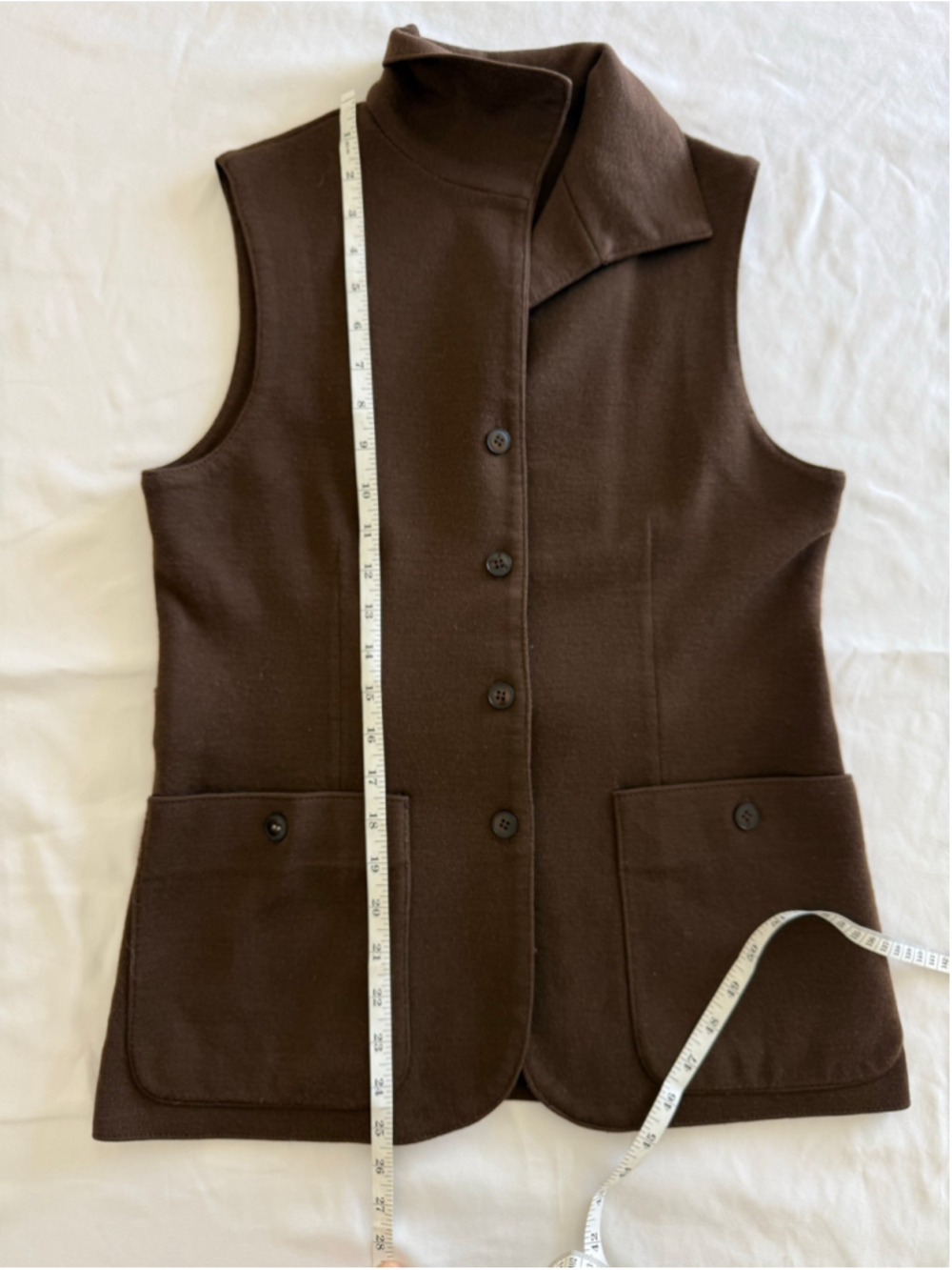 Women's Vintage Act III Brown Button-Front Vest - Picture 6 of 7